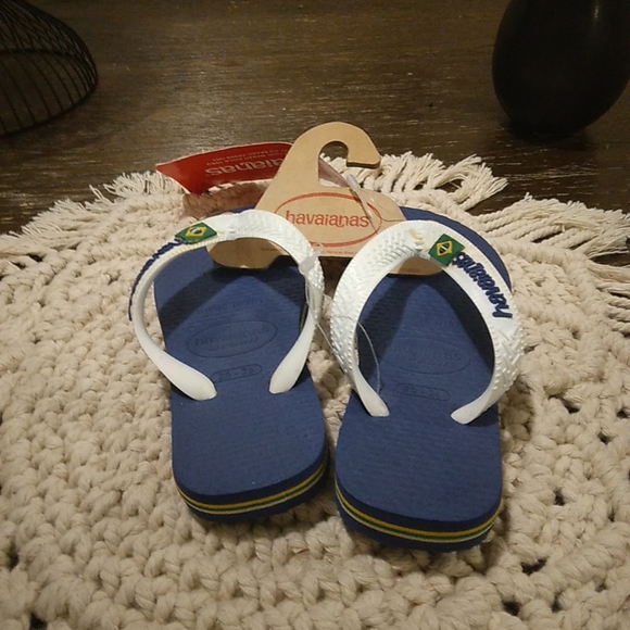 Kids Havaianas Brazil Logo Sandal Flip Flops NWT - Picture 3 of 8
